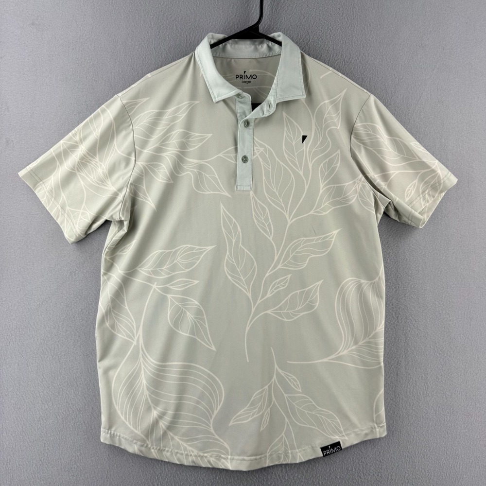 Primo Golf Polo Shirt Mens Large‎ Mint Green Floral Print Grant Horvat